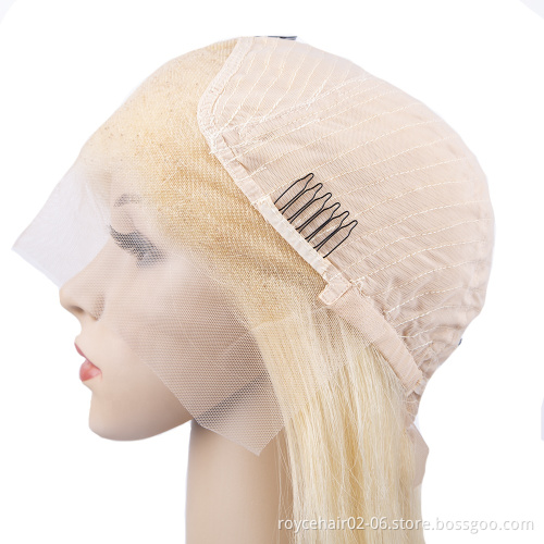 Brazilian Virgin Hair Straight Blond 613 Pre Plucked Short Bob Wig Human Hair Lace Front Wigs for African American
